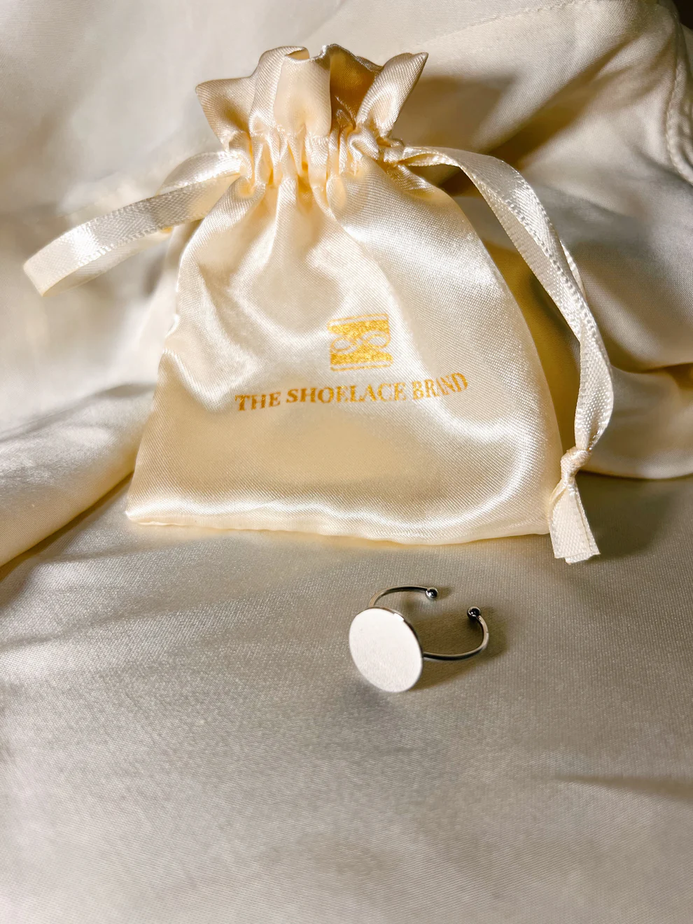 Silver Adjustable Ring - Button Base