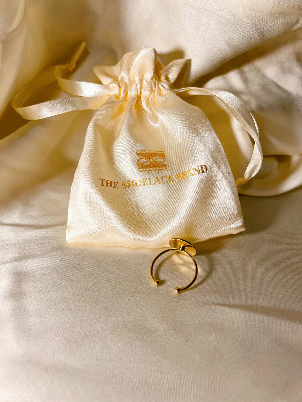 Gold Adjustable Ring - Button Base