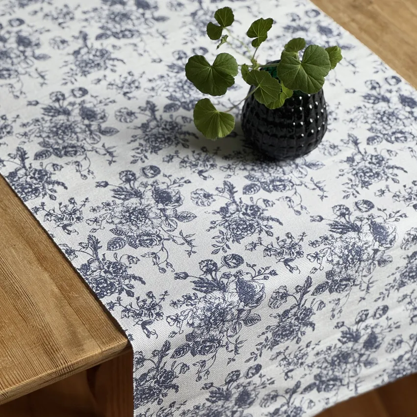 Löpare Juni 45x140 cm vit/blå