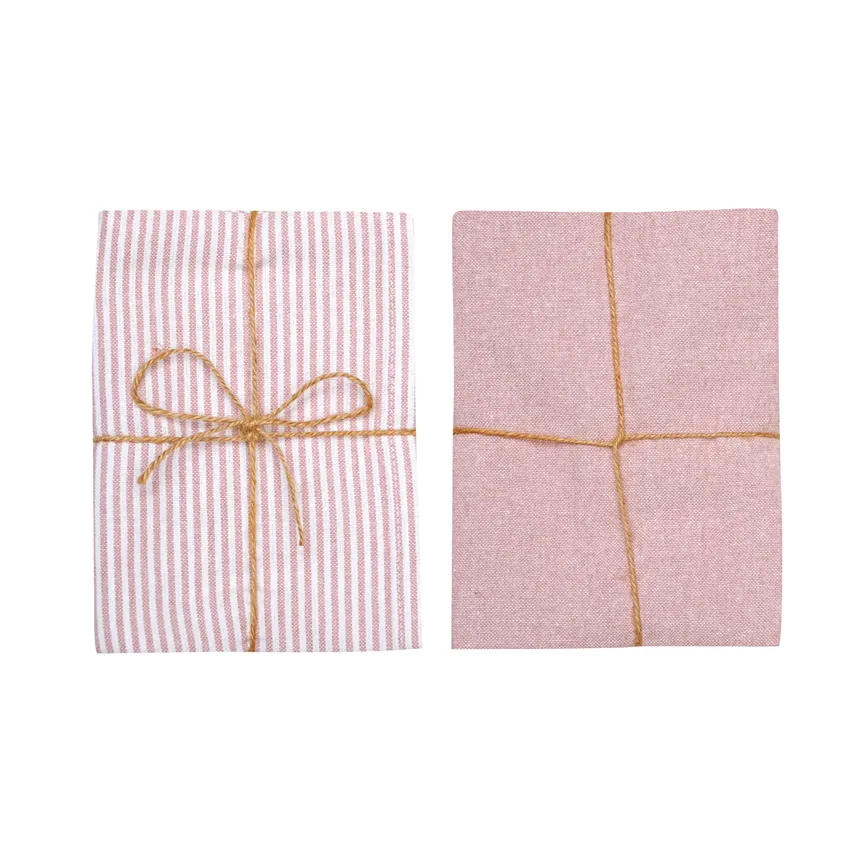 Kökshandduk 2-pack Bosse 50x70 ljusrosa/vit