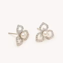Elise earrings ivory pearl silver