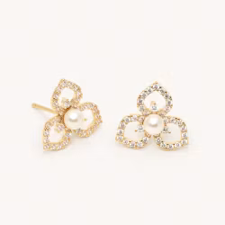 Elise earrings ivory pearl gold