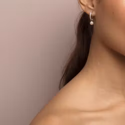 Petite Kennedy hoops earrings ivory pearl silver