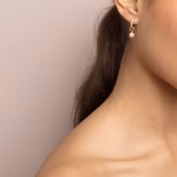 Petite Kennedy hoops earrings ivory pearl gold