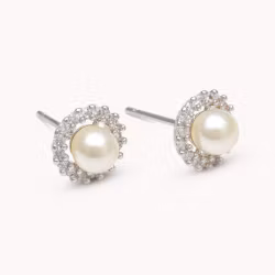 Colette pearl stud earrings ivory pearl