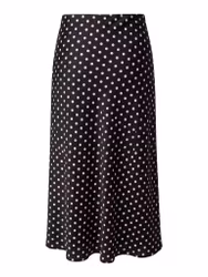 Yaspella Midi skirt Black small dot