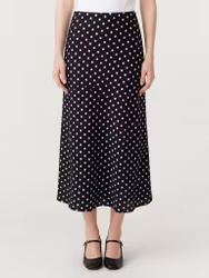 Yaspella Midi skirt Black small dot