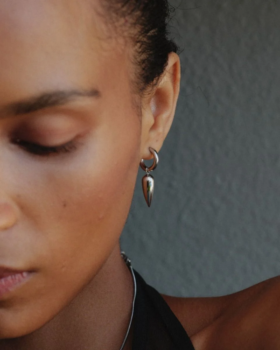 Peak Spike Hoops Silver