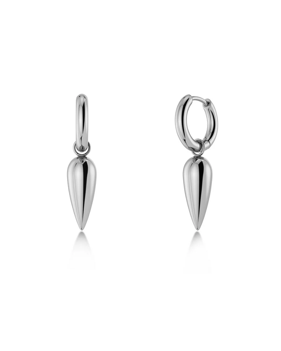 Peak Spike Hoops Silver