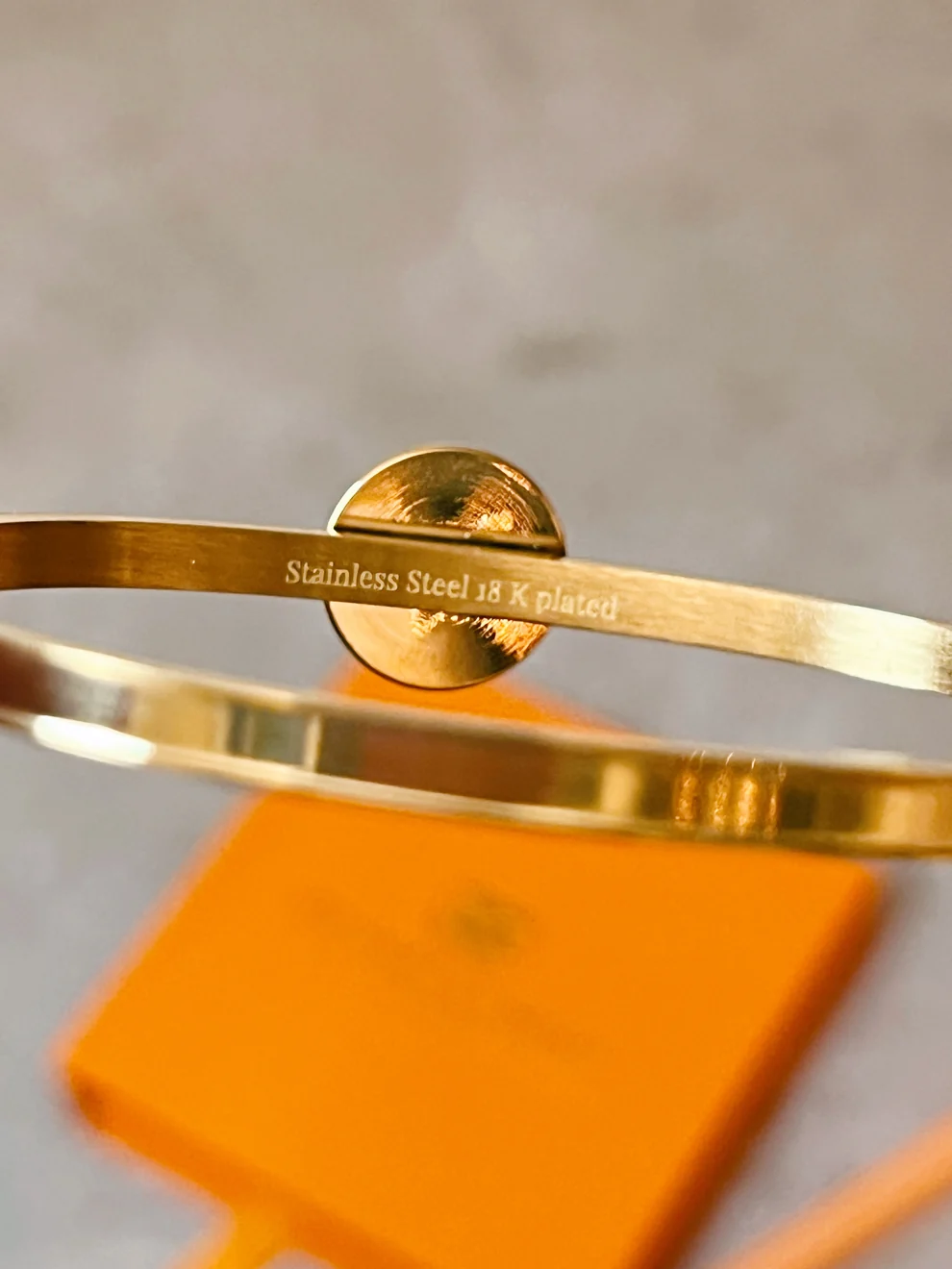 Gold Cuff Bracelet - Button Base