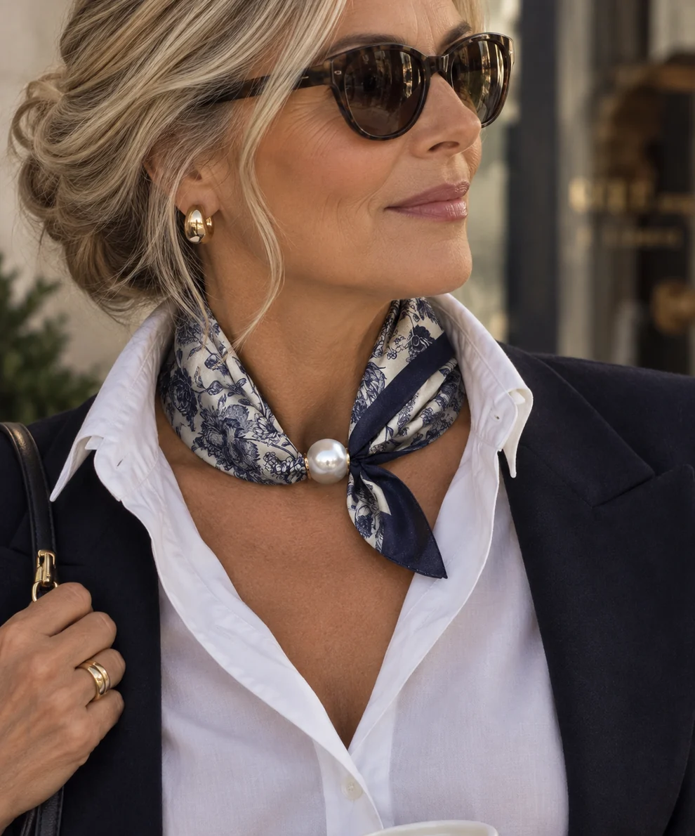 Magnetic Scarf Blue Floral