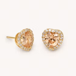 Delphine stud earrings - Light champagne