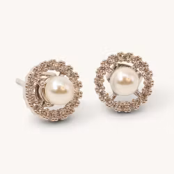 Miranda Twist earrings - Ivory pearl (silver)