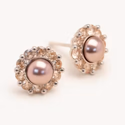 Miss Sofia earrings – Pink topaz pearl