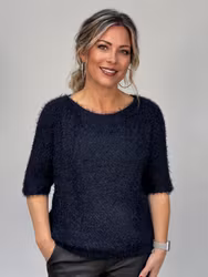 Parisa lurvig tröja marin