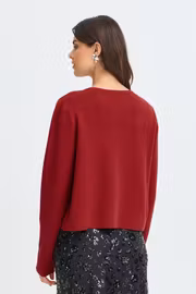 FRSally cardigan mörkröd