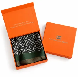 Stor sjal med magnetlås Green Geometric