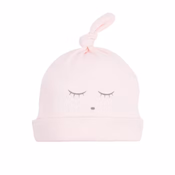 Mössa, sleeping cutie rosa/grå