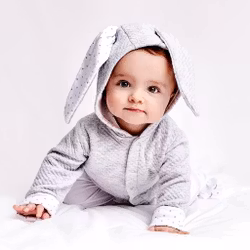 Cardigan Bunny Grey/White