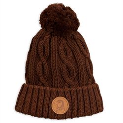 Mössa - Cable knitted pompom Brown