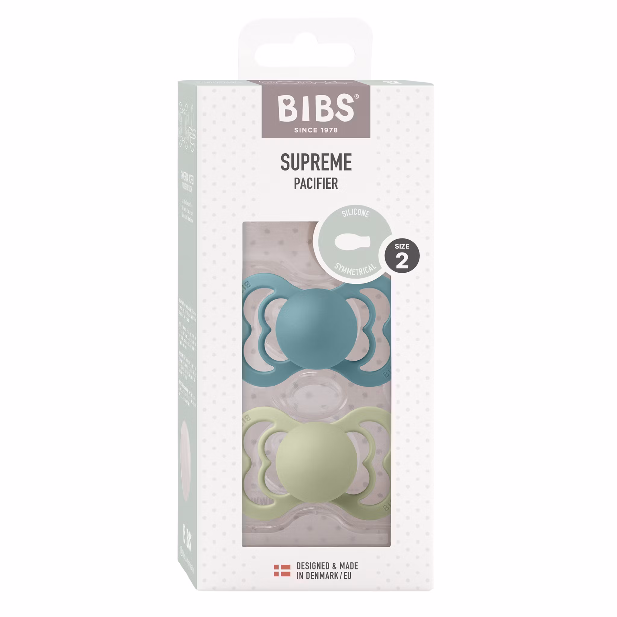 BIBS Supreme 2 PACK Island Sea/Sage 6+ mån