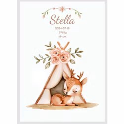 Namntavla - Sovande rådjur