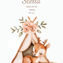 Namntavla - Sovande rådjur