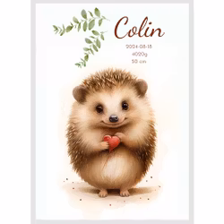 Namntavla - Igelkott med hjärta