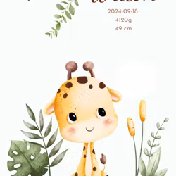 Namntavla - Giraff