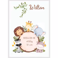 Namntavla - Safaridjur