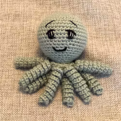 Skallra virkad - Bläckfisk grön