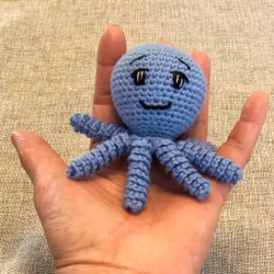 Skallra virkad - Bläckfisk ljusblå