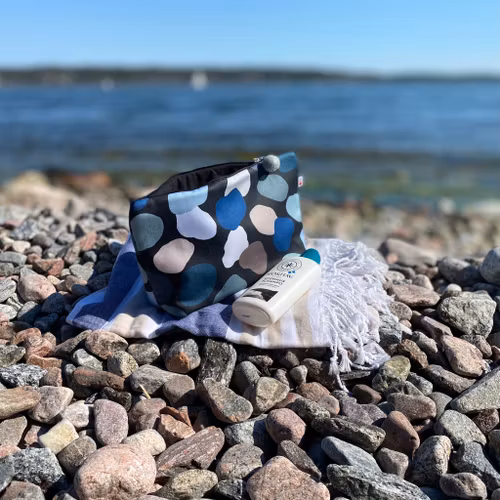 Stenstranden, mitt skärgårdsinspirerade mönster på bomull