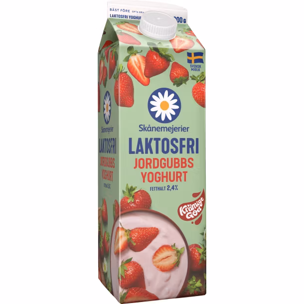KD Laktosfri Jordgubb Yoghurt 2,5% 1000 g, Skånemejerier