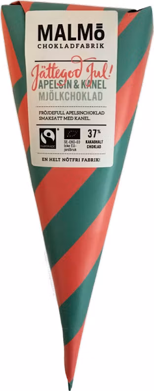 Jättegod jul – apelsin & kanel mjölkchoklad 40 %,  Malmö Chokladfabrik