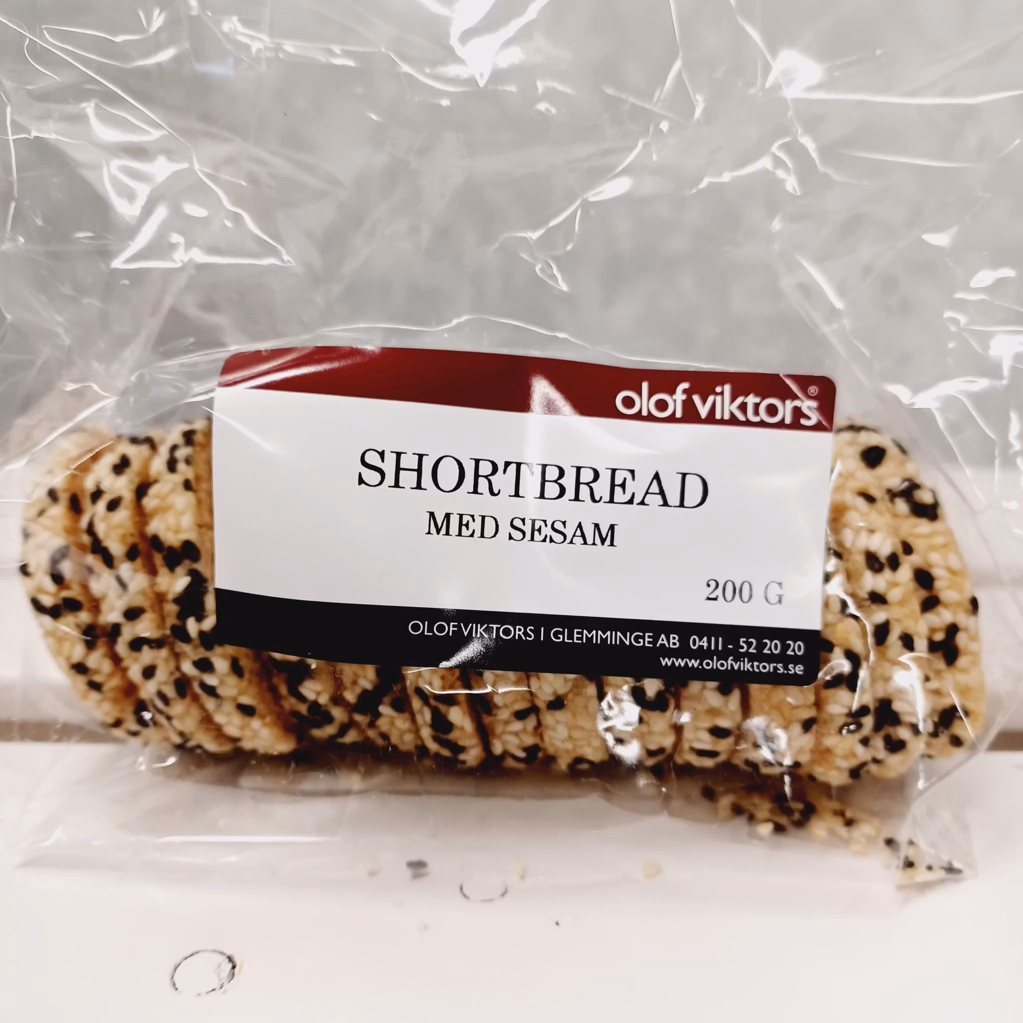Shortbread med sesam 200g, Olof Viktors