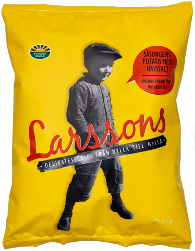 Säsongens potatischips med havsalt 125g, Larssons Chips