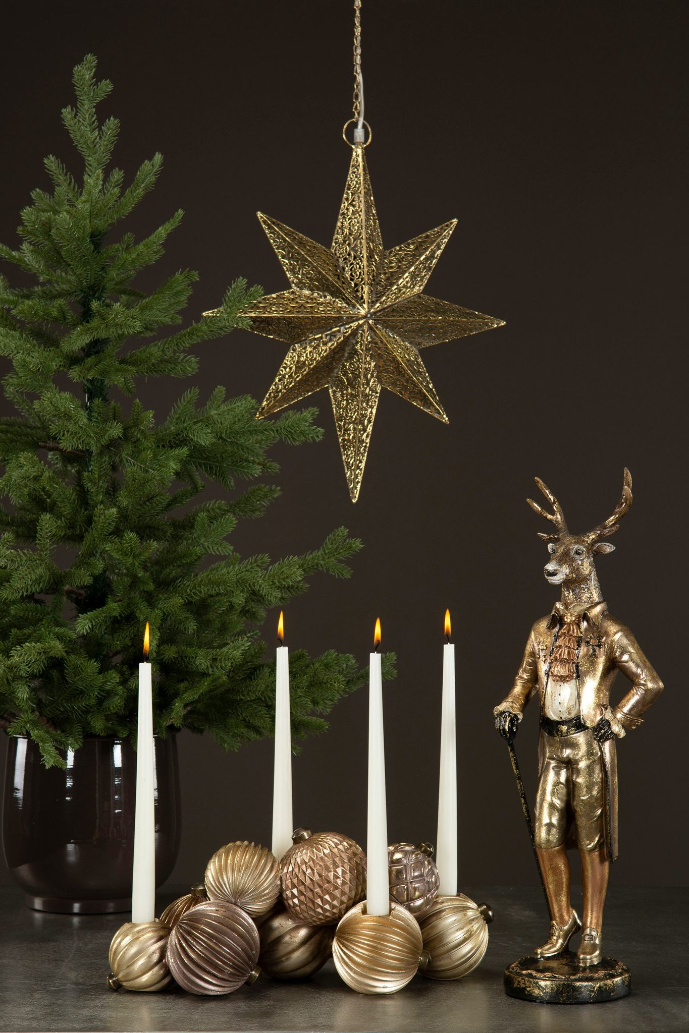 Julstjärna Vision, el, mässing