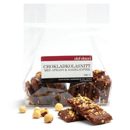 Chokladkolasnitt med apelsin & hasselnöt 200g, Olof Viktors