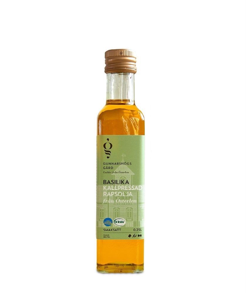 Kallpressad  Rapsolja Basilika KRAV, 250ml, Gunnarshög
