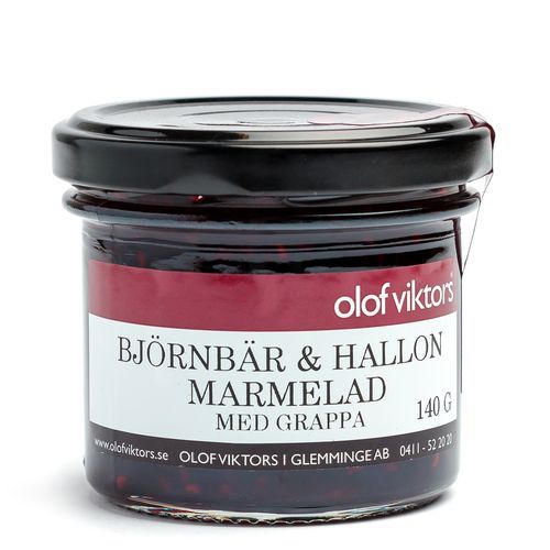 Björnbär & Hallonmarmelad med Grappa 140g, Olof Viktors