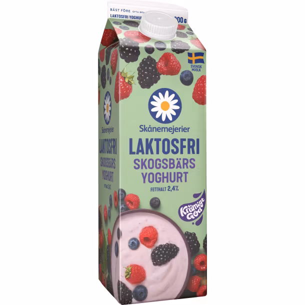 KD Laktosfri Skogsbär Yoghurt 2,5% 1000 g, Skånemejerier