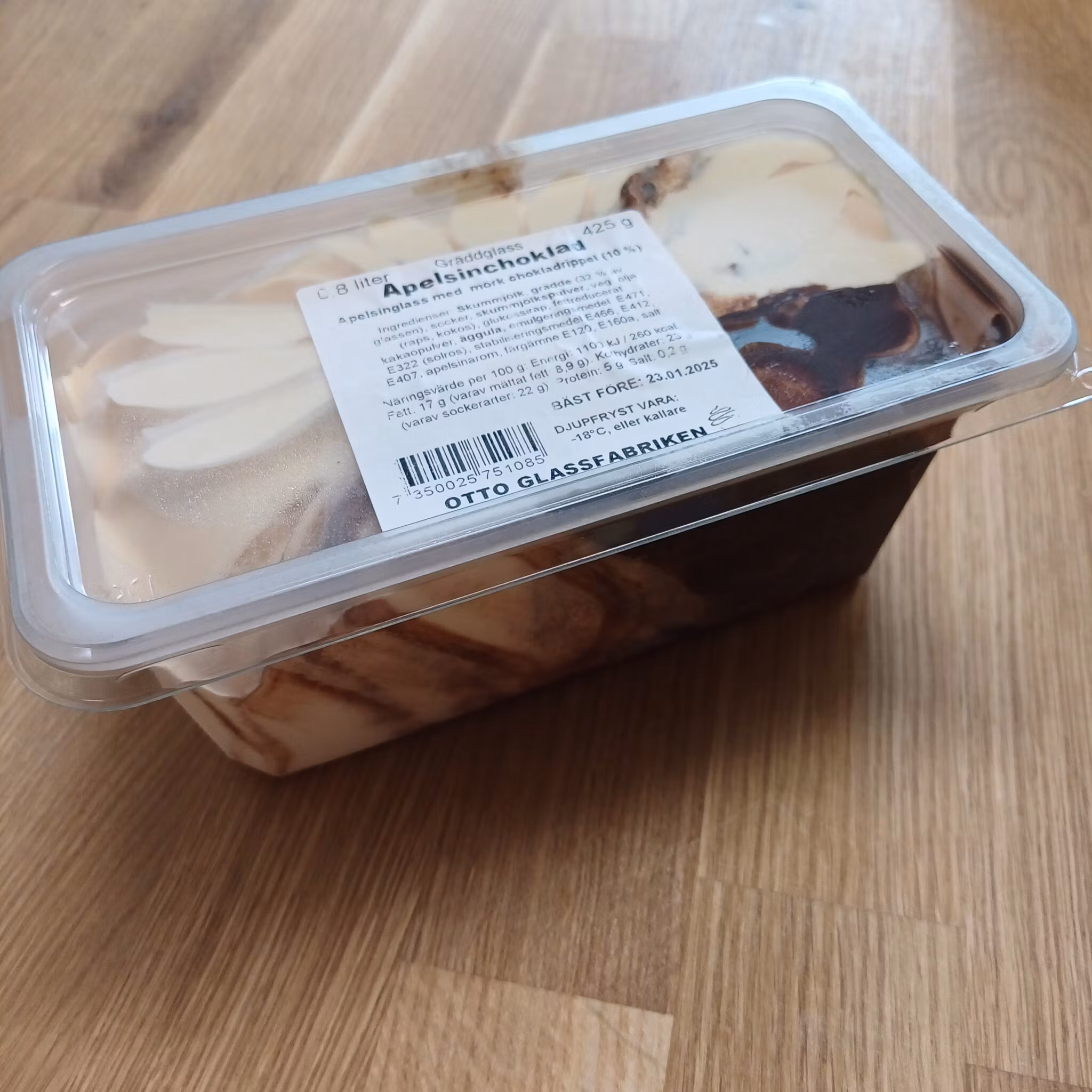 Gräddglass Apelsin/Chokladglass 0,8 L, Otto & Glassfabriken
