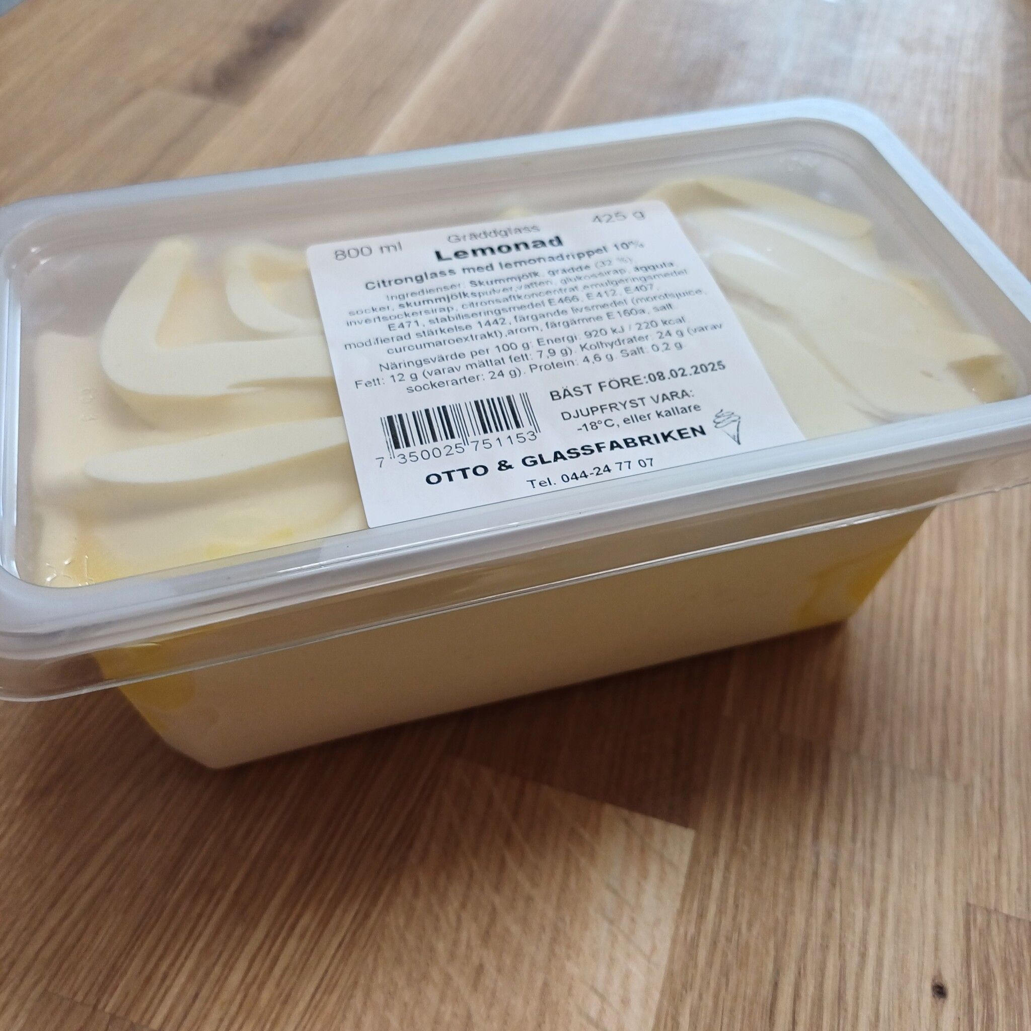 Gräddglass Lemonad 0,8 L, Otto & Glassfabriken