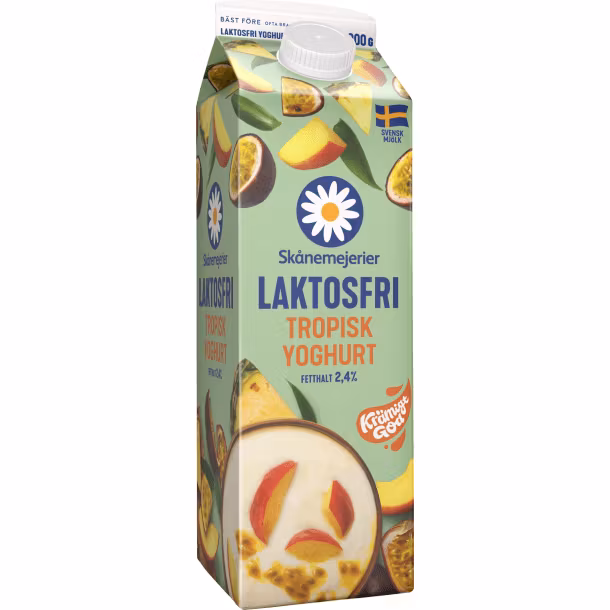 Laktosfri Tropisk Yoghurt 2,5% 1000 g, Skånemejerier