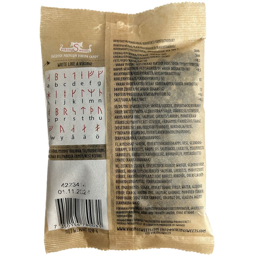 Salty Licorice & Juniper Mjölnir saltlakrits, Viking Sweets