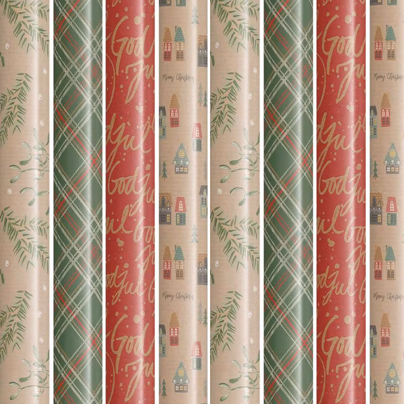 Julklappspapper Grön Tartan, 4 m