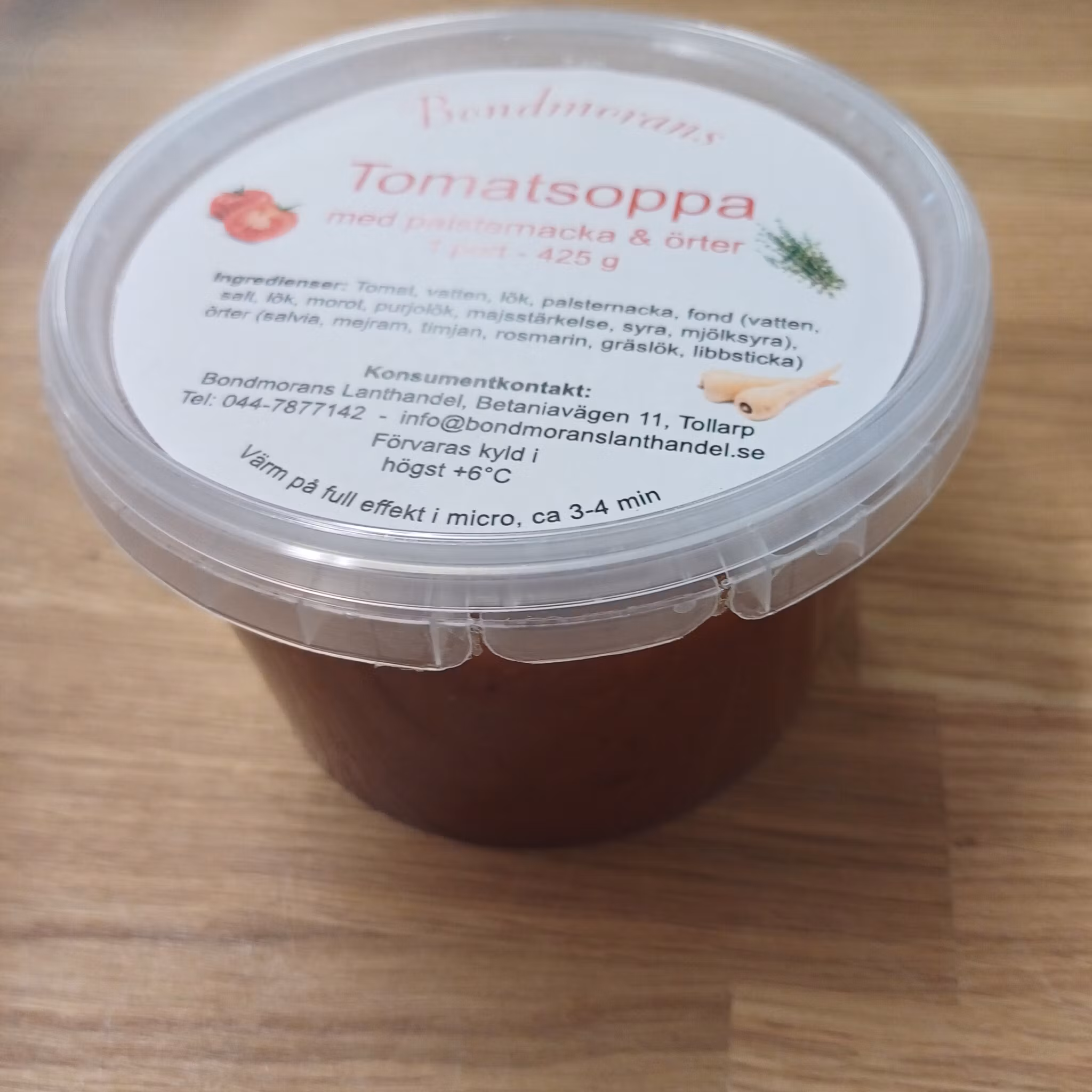Tomatsoppa med palsternacka & örter 425g, Bondmorans