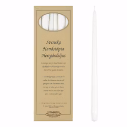 Herrgårdsljus Vita 38 cm, handstöpta