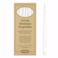 Herrgårdsljus matt Vit 30 cm, handstöpta